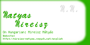matyas mireisz business card